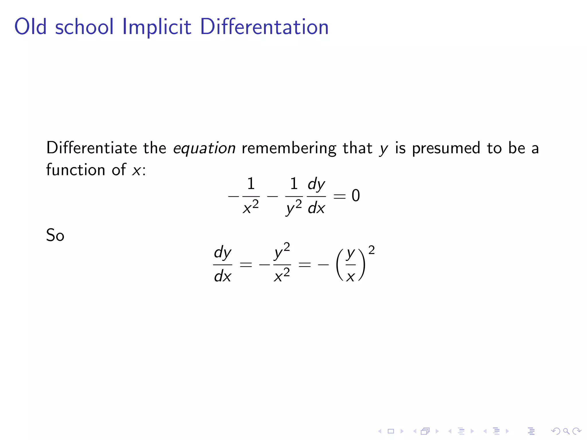 Lesson 24: Implicit Differentiation