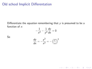 Implicit Differentiation Formula