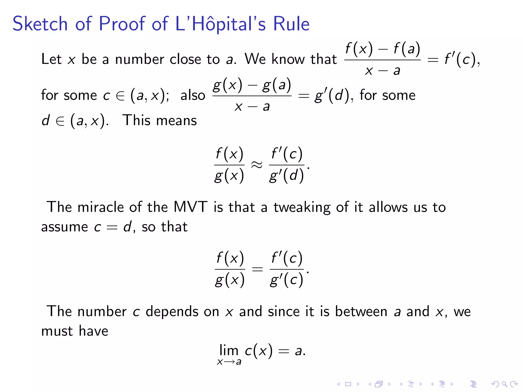 Lesson 25: Indeterminate Forms and L'Hôpital's Rule