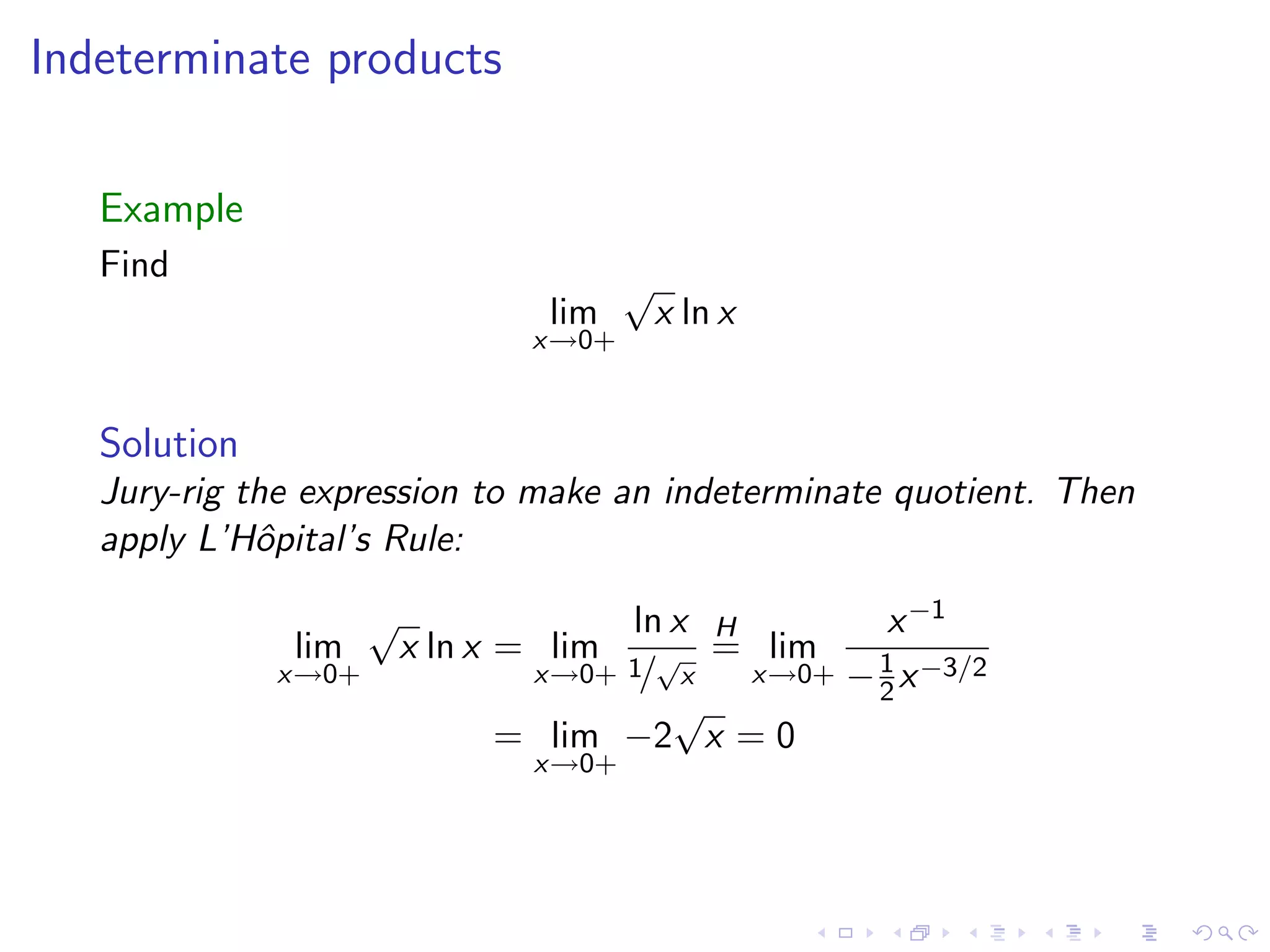 Lesson 25: Indeterminate Forms and L'Hôpital's Rule