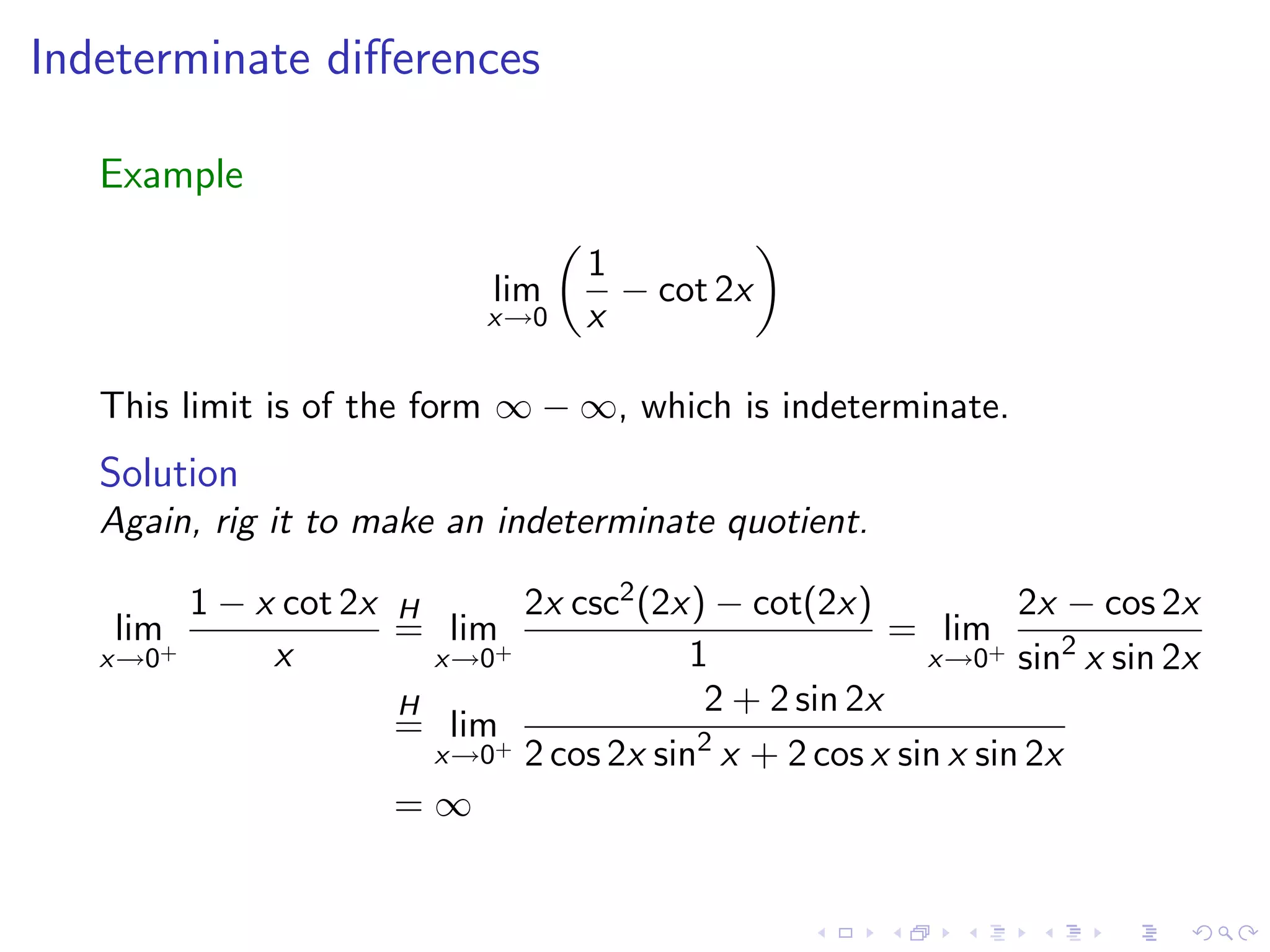 Lesson 25: Indeterminate Forms and L'Hôpital's Rule