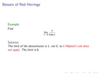 Lesson 25: Indeterminate Forms and L'Hôpital's Rule