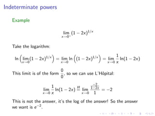 Lesson 25: Indeterminate Forms and L'Hôpital's Rule