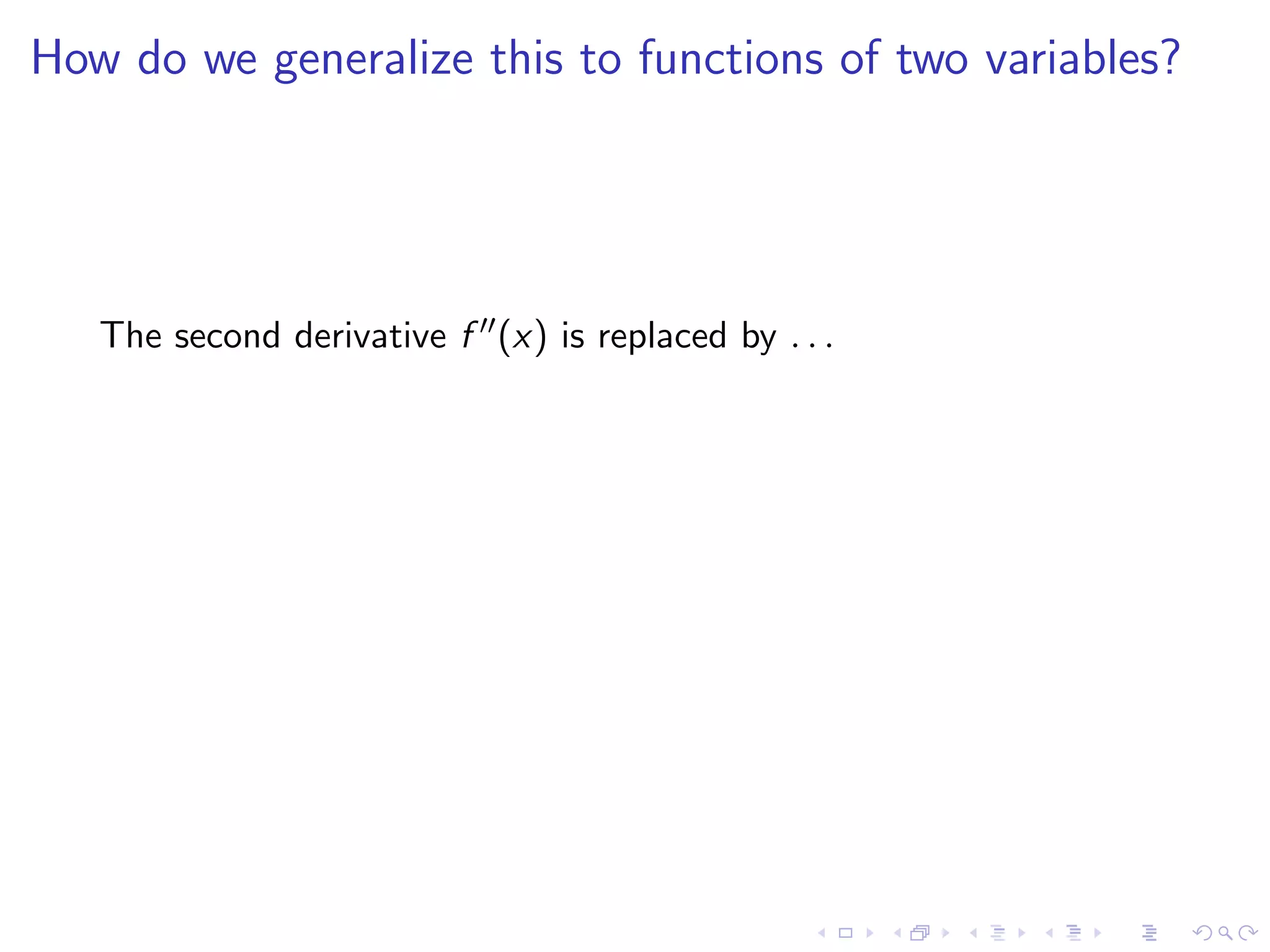 Lesson 25: Unconstrained Optimization I