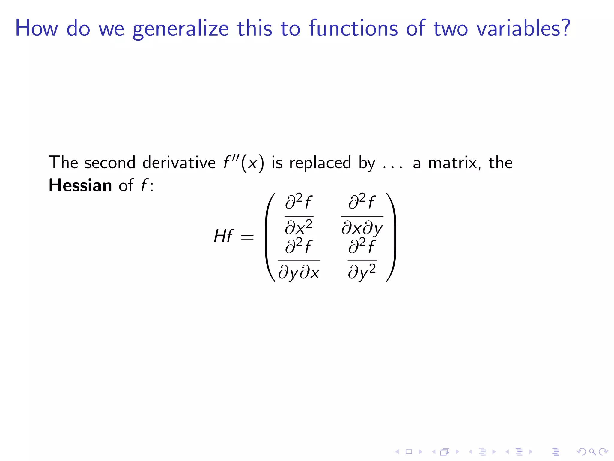 Lesson 25: Unconstrained Optimization I