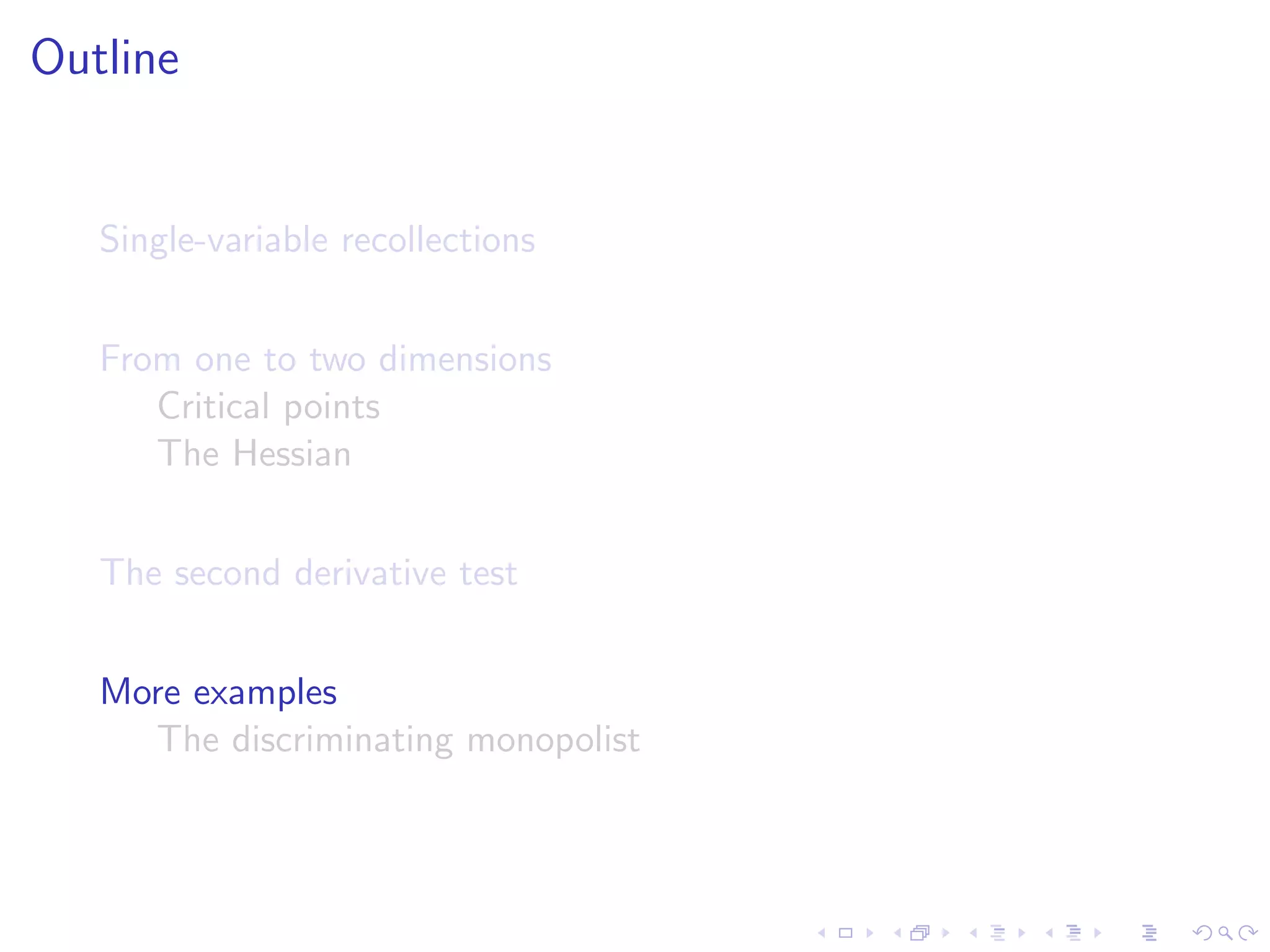 Lesson 25: Unconstrained Optimization I