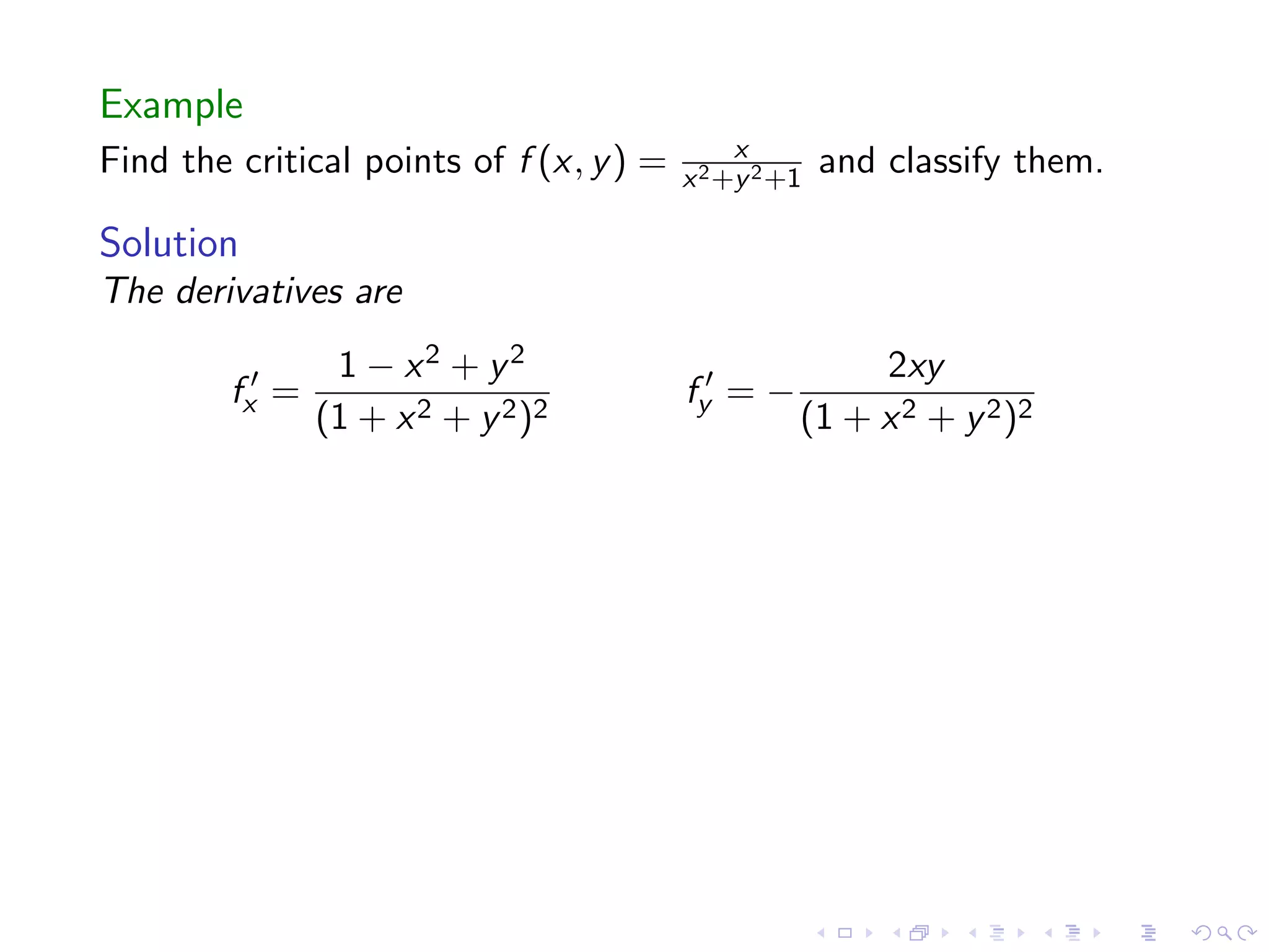 Lesson 25: Unconstrained Optimization I