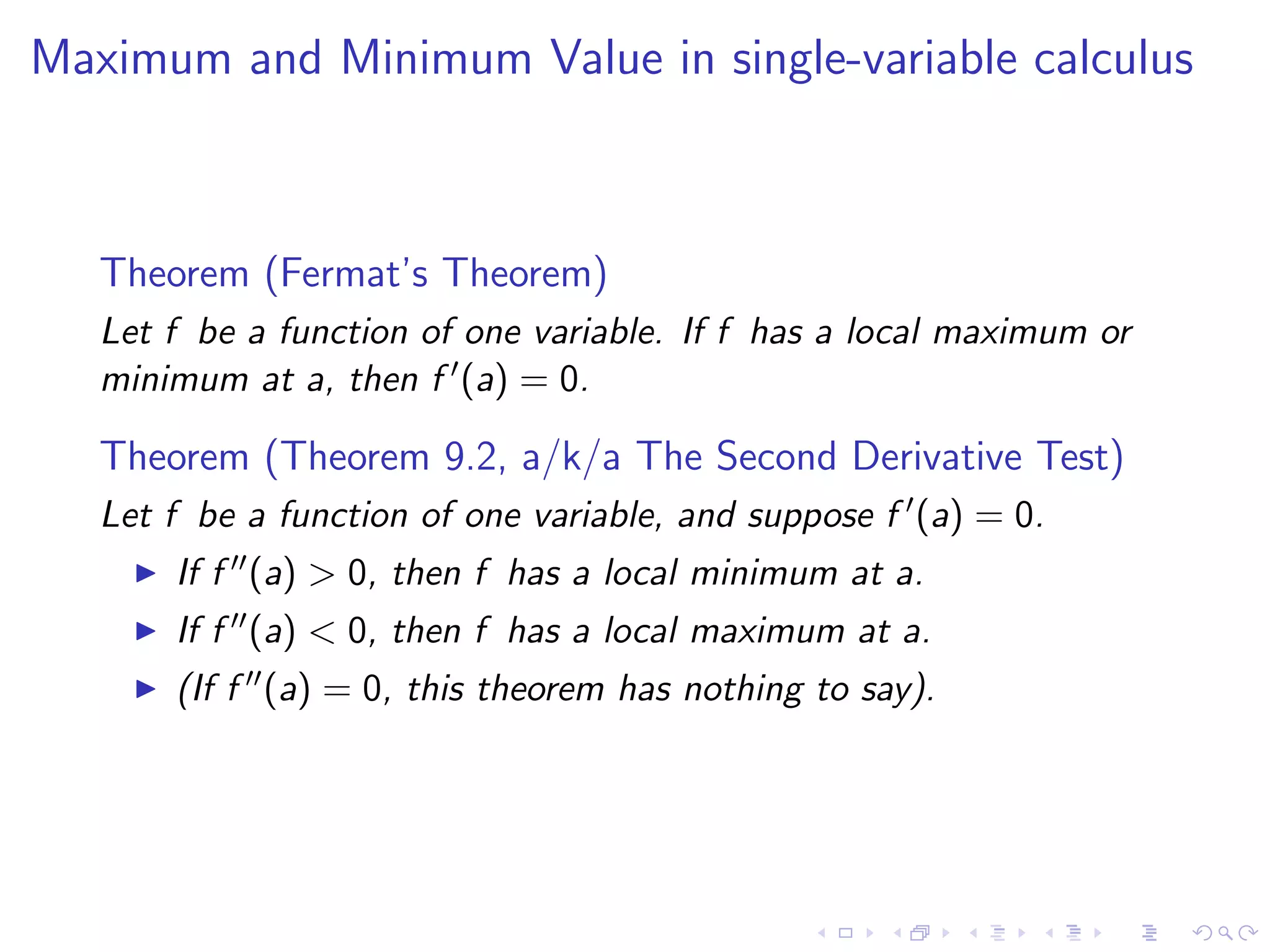 Lesson 25: Unconstrained Optimization I