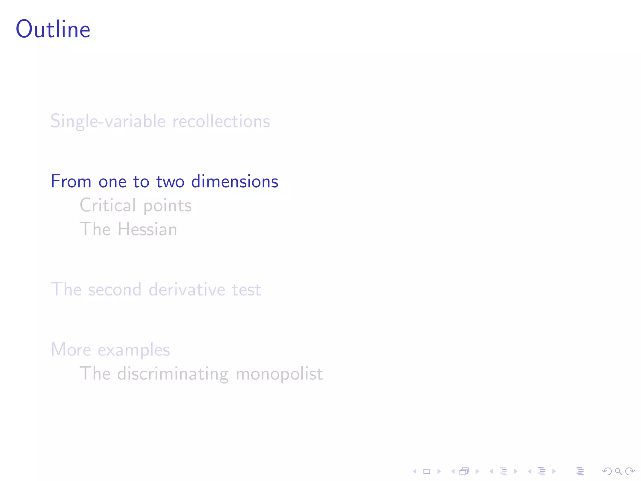 Lesson 25: Unconstrained Optimization I