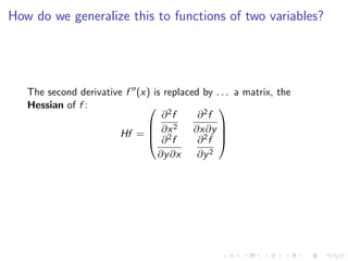 Lesson 25: Unconstrained Optimization I