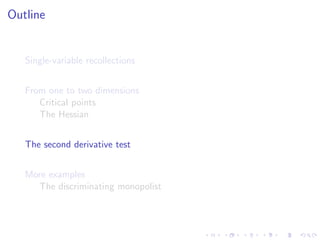 Lesson 25: Unconstrained Optimization I