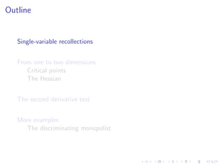 Lesson 25: Unconstrained Optimization I