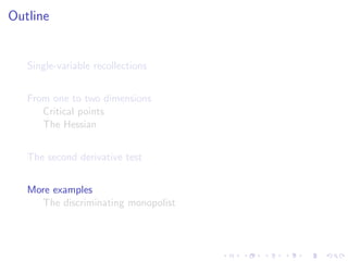 Lesson 25: Unconstrained Optimization I