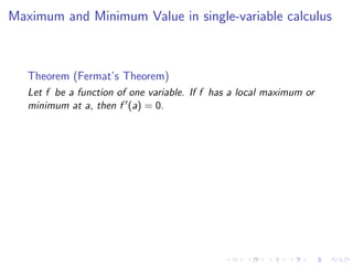 Lesson 25: Unconstrained Optimization I