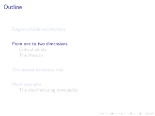 Lesson 25: Unconstrained Optimization I