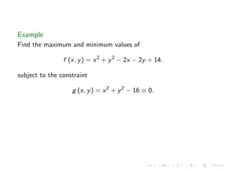 Lesson 27: Lagrange Multipliers I