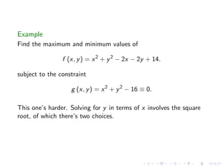 Lesson 27: Lagrange Multipliers I