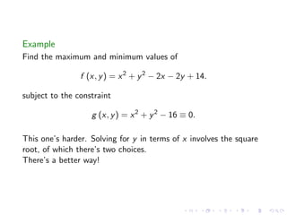 Lesson 27: Lagrange Multipliers I