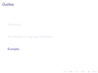 Lesson 27: Lagrange Multipliers I