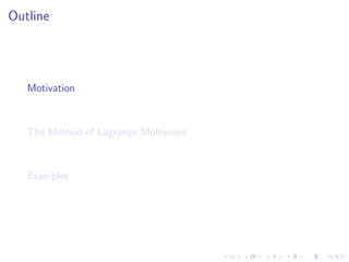 Lesson 27: Lagrange Multipliers I
