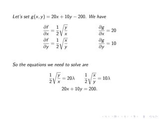 Lesson 27: Lagrange Multipliers I