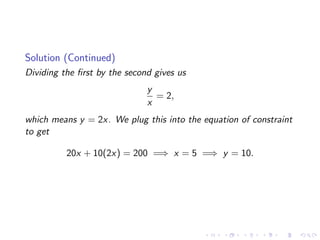 Lesson 27: Lagrange Multipliers I