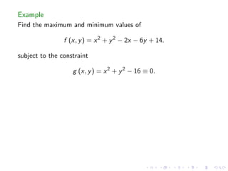 Lesson 27: Lagrange Multipliers I