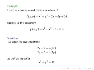Lesson 27: Lagrange Multipliers I
