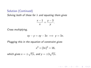 Lesson 27: Lagrange Multipliers I