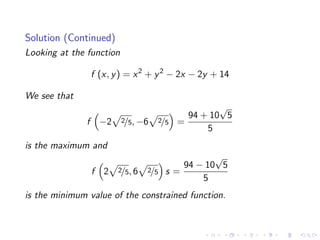Lesson 27: Lagrange Multipliers I