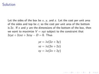 Lesson 27: Lagrange Multipliers I