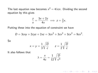 Lesson 27: Lagrange Multipliers I