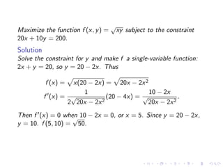 Lesson 27: Lagrange Multipliers I