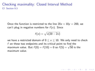 Lesson 27: Lagrange Multipliers I