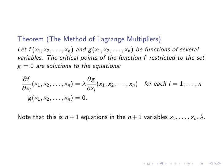 Lesson 27: Lagrange Multipliers I