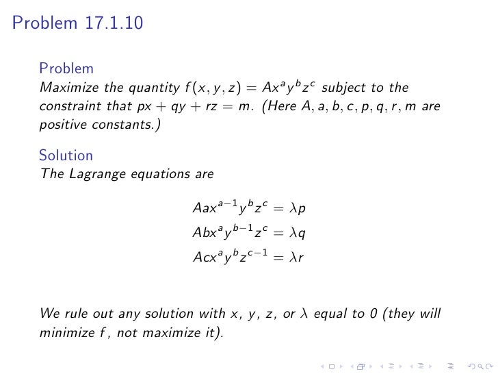 Lesson 28: Lagrange Multipliers II
