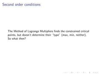 Lesson 28: Lagrange  Multipliers II