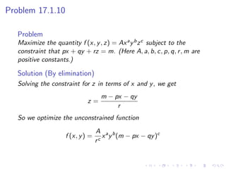 Lesson 28: Lagrange  Multipliers II