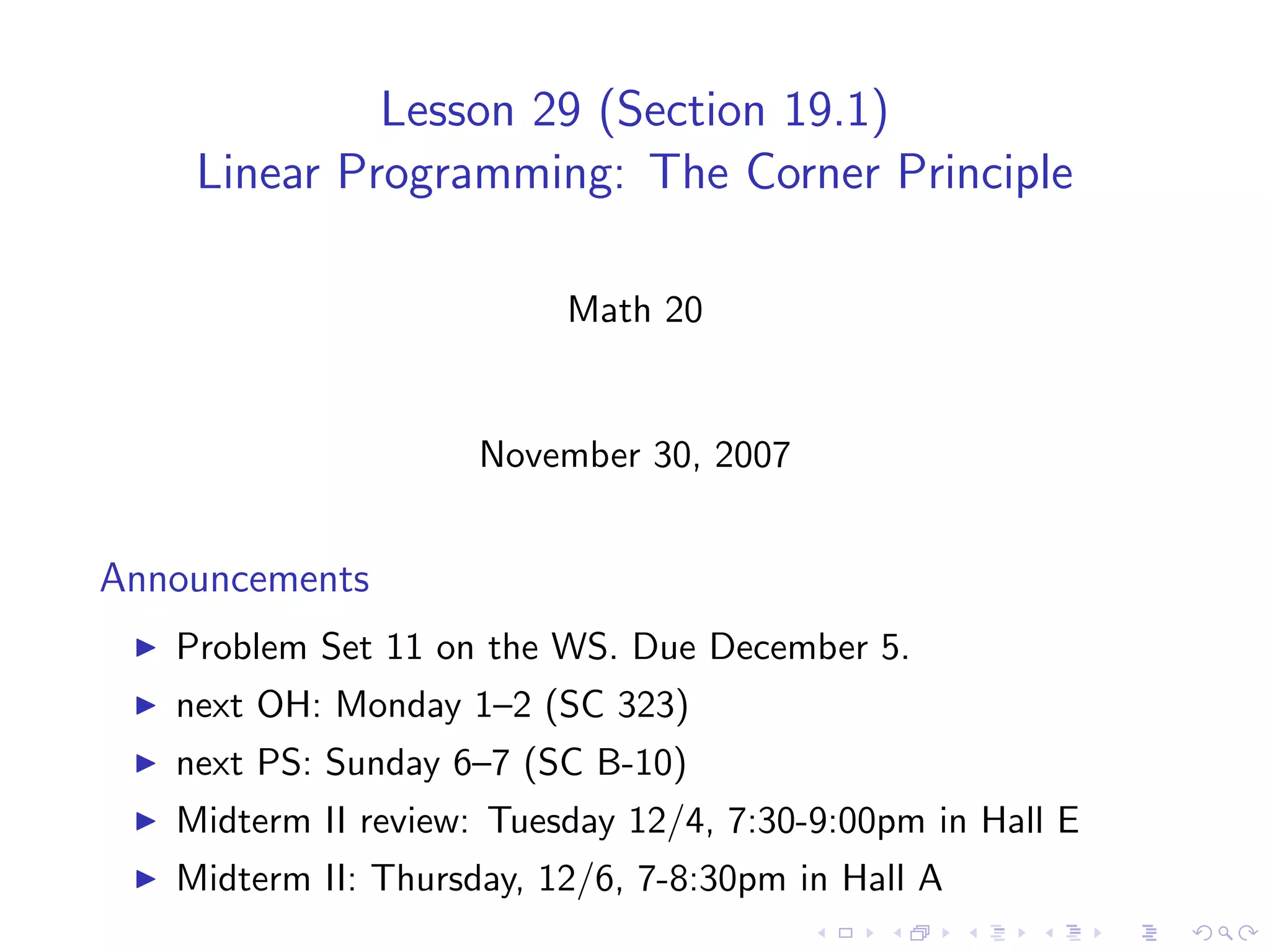 Lesson 29: Linear Programming I | PDF