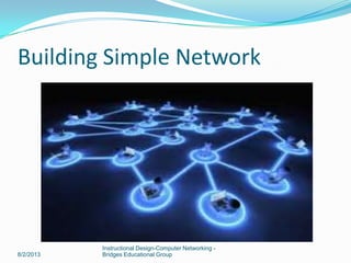Building Simple Network
8/2/2013
Instructional Design-Computer Networking -
Bridges Educational Group
 