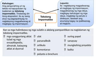 Pulyeto Lesson-2_Tekstong-Impormatibo presentation | PPTX