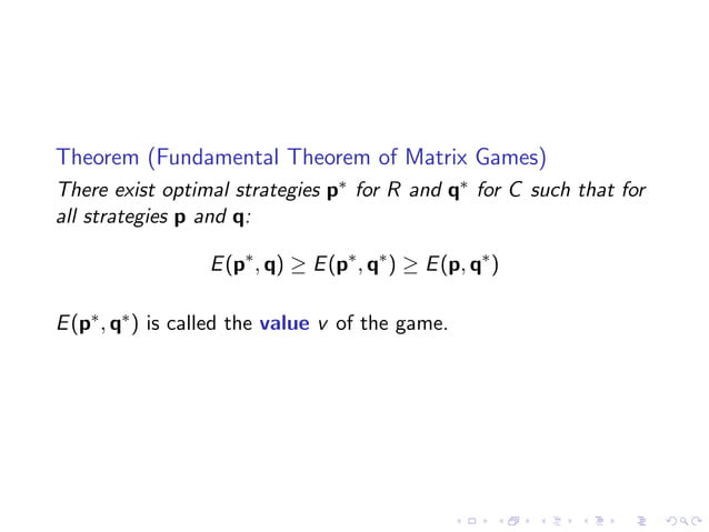 Lesson 35: Game Theory and Linear Programming