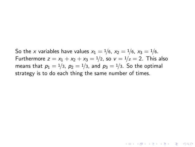 Lesson 35: Game Theory and Linear Programming