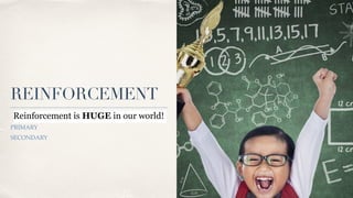REINFORCEMENT
Reinforcement is HUGE in our world!


PRIMARY
 

SECONDARY
 