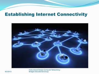 Establishing Internet Connectivity
8/2/2013
Instructional Design-Computer Networking -
Bridges Educational Group
 
