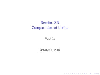 Lesson 4: Calculating Limits | PDF | Physics | Science