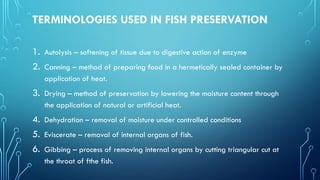Fish Terminologies TLE Agri-Fishery Arts: Lesson-4-Fish-Preservation.pptx