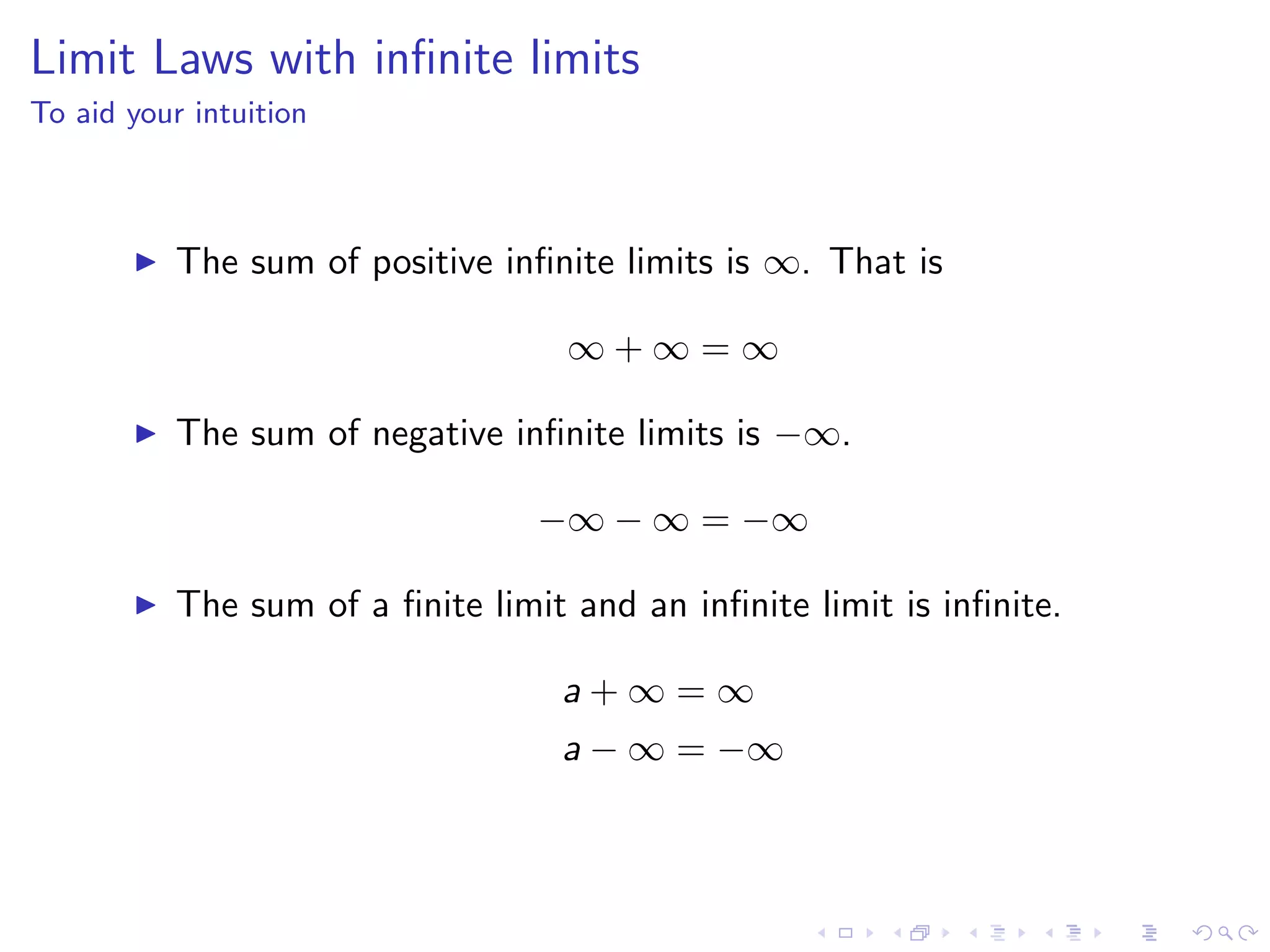 Lesson 4: Limits Involving Infinity