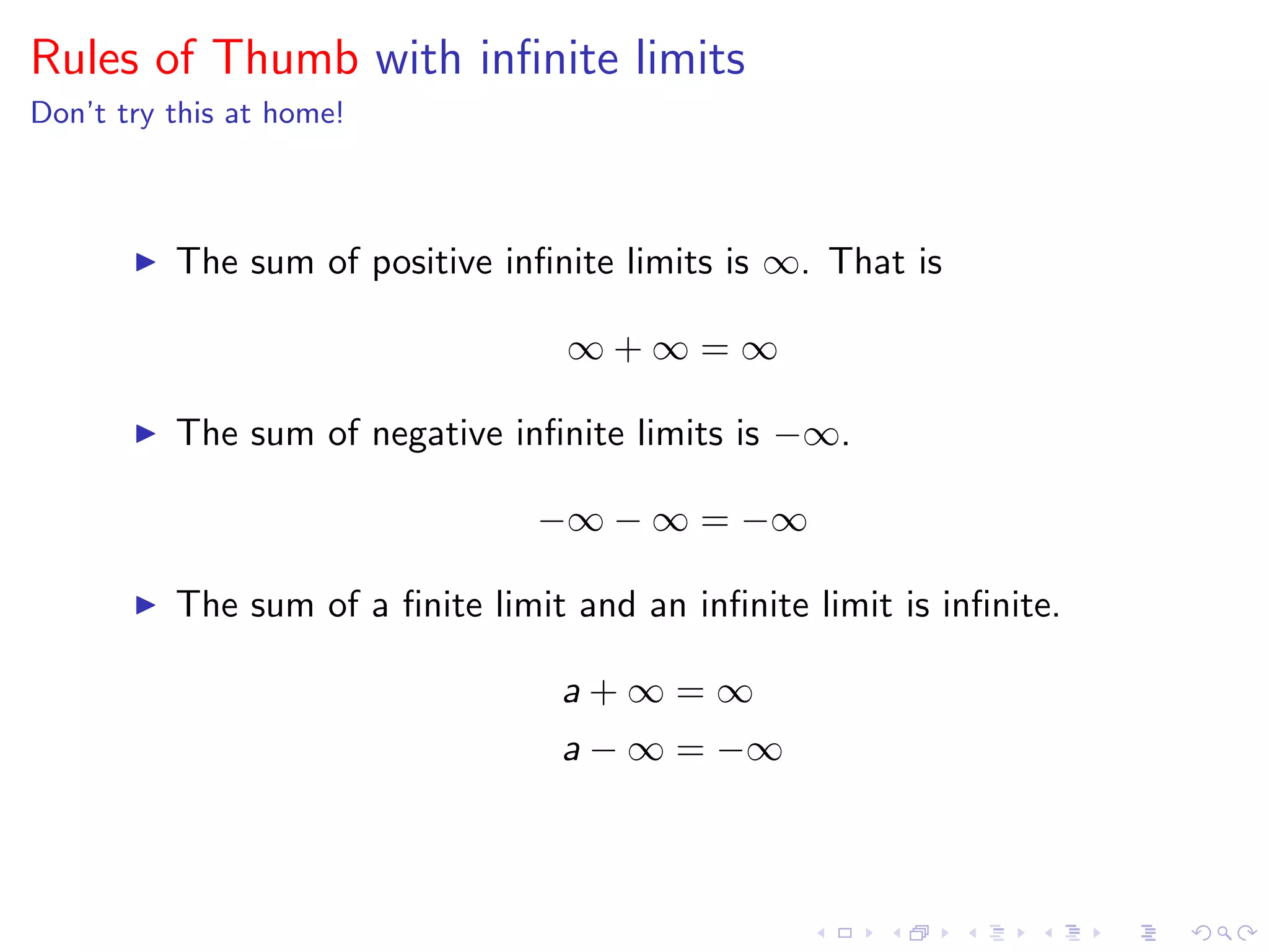 Lesson 4: Limits Involving Infinity