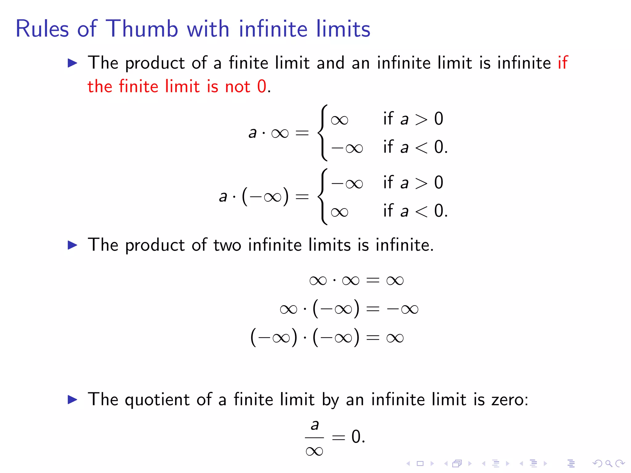 Lesson 4: Limits Involving Infinity